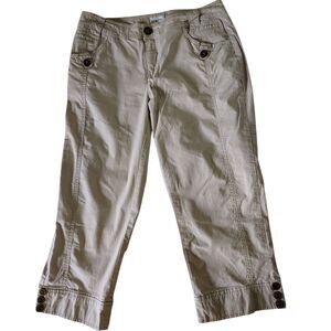 Chico's VTG Straight Leg Beige Stretch Mid-rise Capri Pants Size S/4 Women's